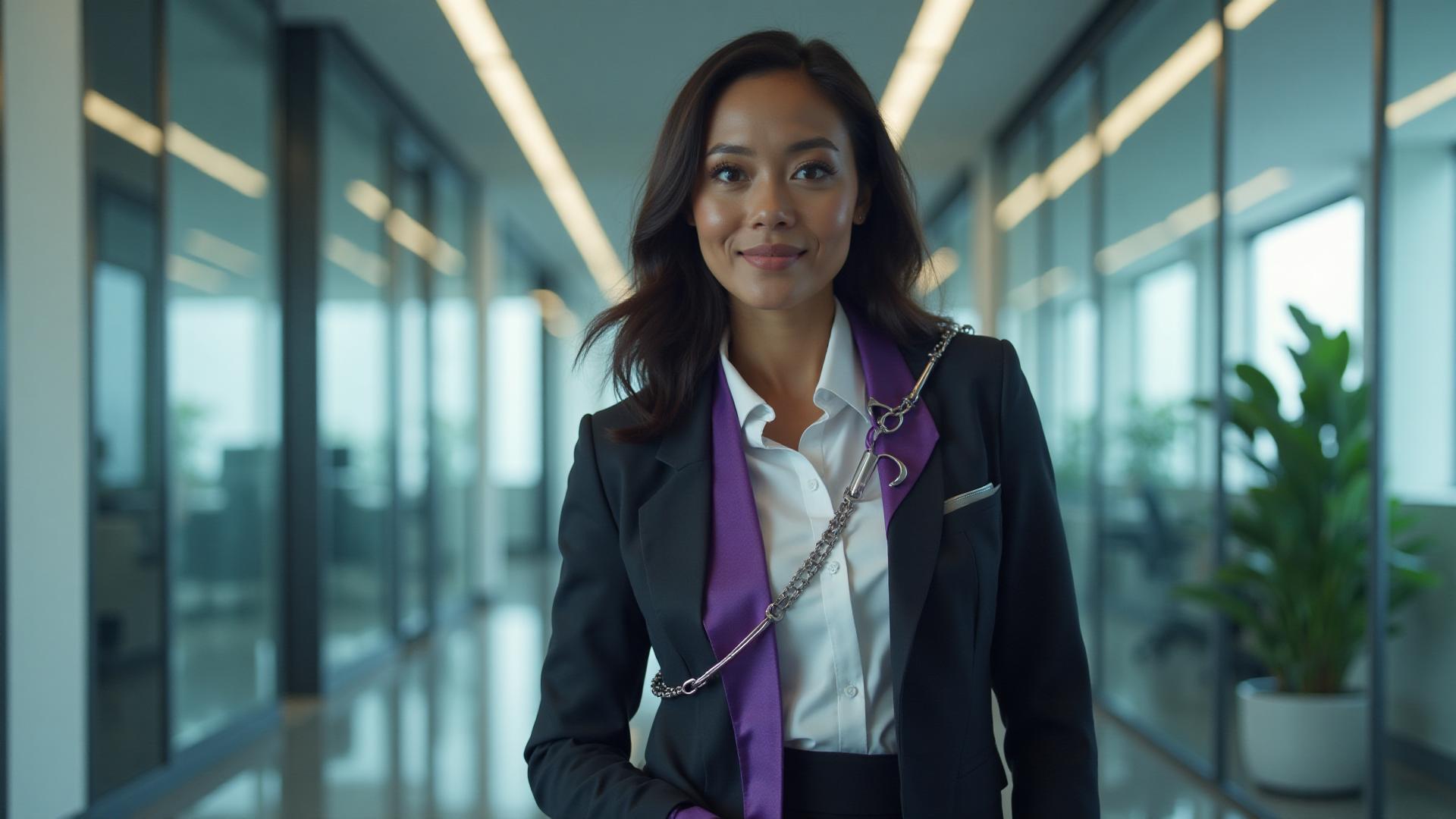 Profesional con tecnología de IA aumentada